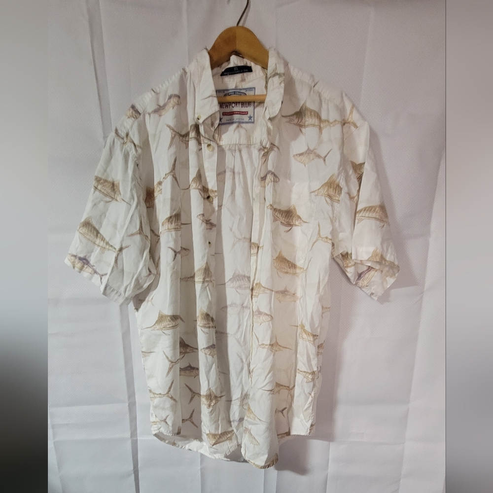 Mens cotton Newport Blue button up